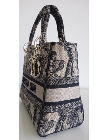Sac Lady Dior D'Lite toile de Jouy