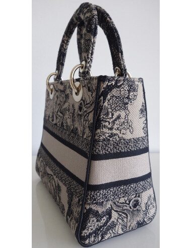 Sac Lady Dior D'Lite toile de Jouy