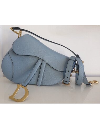 Sac Dior Saddle cuir bleu horizon