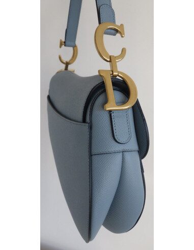 Sac Dior Saddle cuir bleu horizon