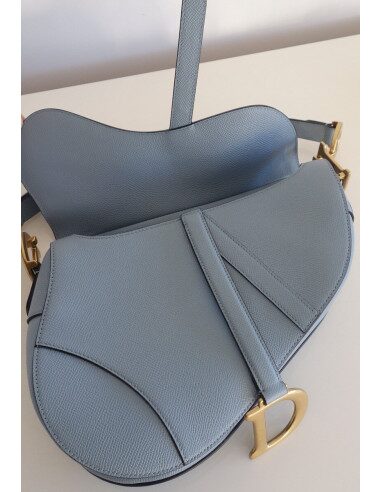 Sac Dior Saddle cuir bleu horizon