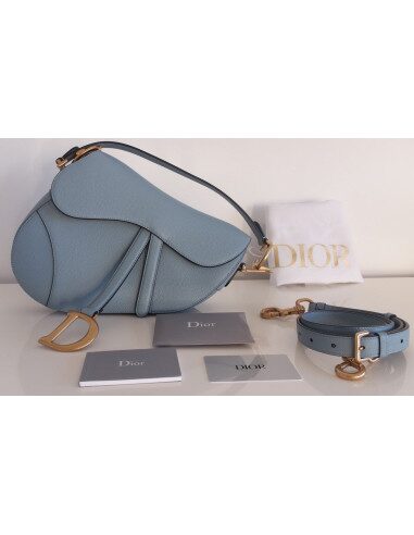 Sac Dior Saddle cuir bleu horizon