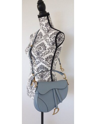 Sac Dior Saddle cuir bleu horizon