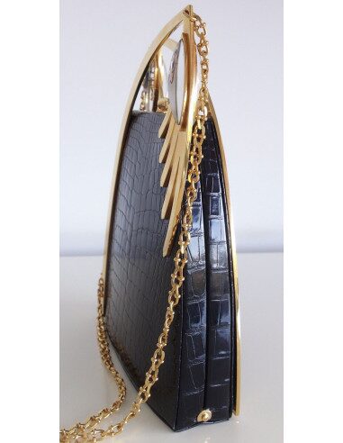 Minaudière Lalique crocodile