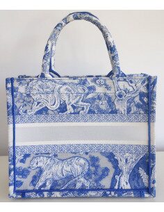 Sac Dior Book tote bleu fluo 2