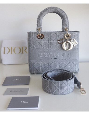 Sac Lady Dior D'Lite gris