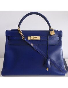 Sac Hermes Kelly bleu roi
