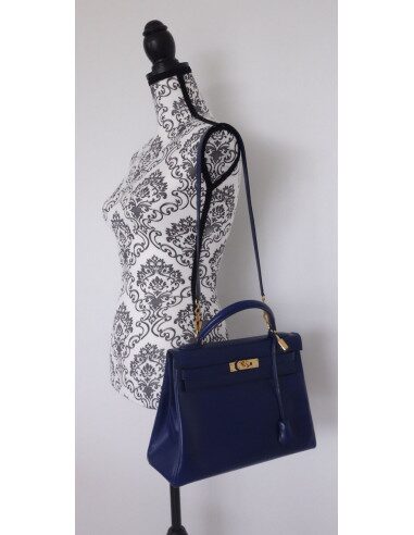 Sac Hermes Kelly bleu roi