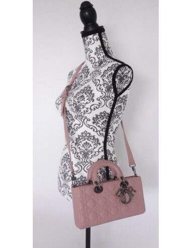 Sac Lady D-Joy cuir vieux rose