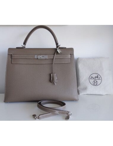 Sac Hermes Kelly 35 étoupe