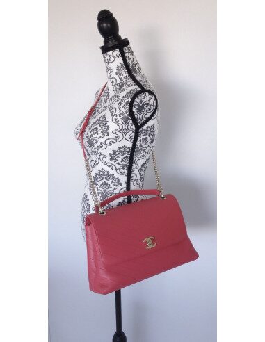 Sac Chanel à rabat rose