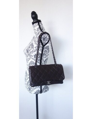 Sac Chanel Classique cuir chocolat