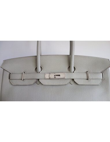 Sac Hermes Birkin 35 gris perle
