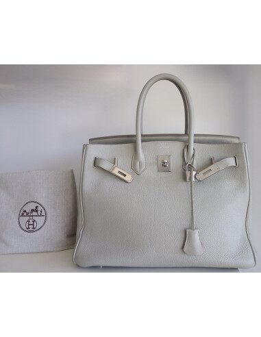 Sac Hermes Birkin 35 gris perle