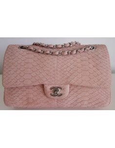 Sac Chanel Classique python rose 2