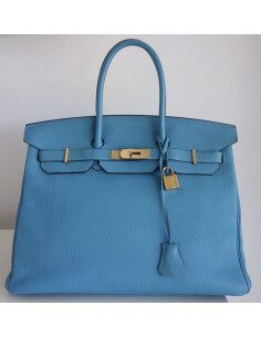 Sac Hermes Birkin 35 bleu