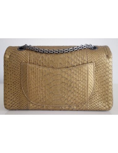Sac Chanel 2.55 python doré