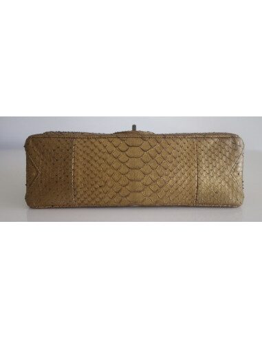 Sac Chanel 2.55 python doré