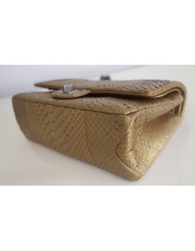 Sac Chanel 2.55 python doré