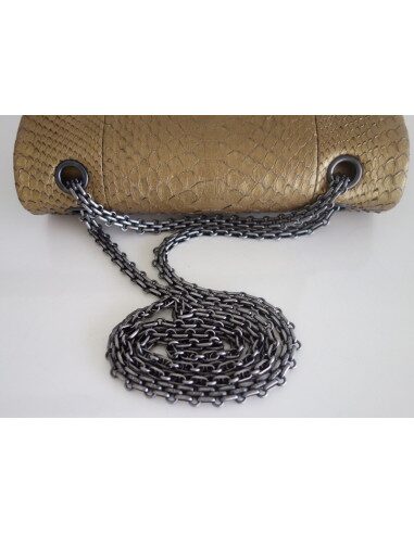 Sac Chanel 2.55 python doré