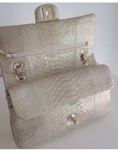 Sac Chanel Classique python beige