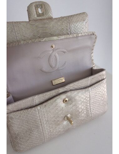 Sac Chanel Classique python beige