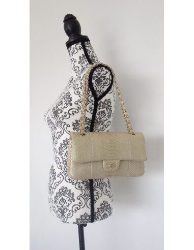 Sac Chanel Classique python beige