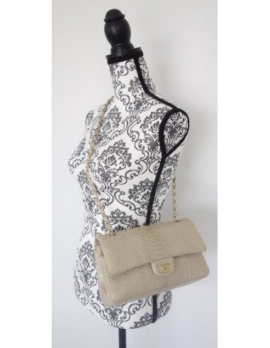 Sac Chanel Classique python beige