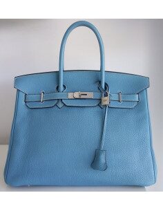Sac Hermes Birkin 35 bleu