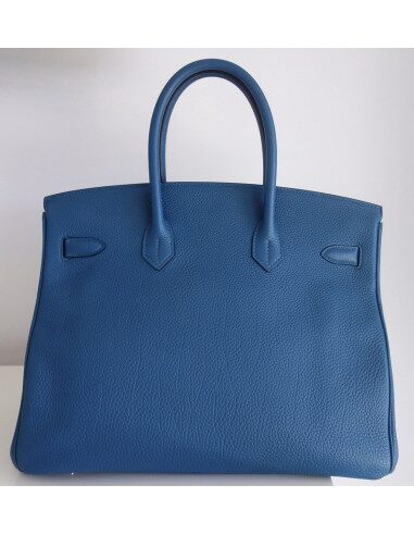 Sac Hermes Birkin 35 bleu de Galice