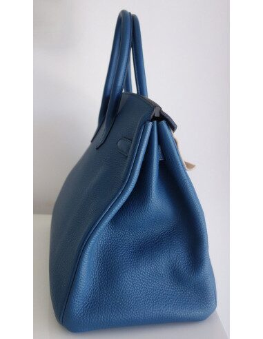 Sac Hermes Birkin 35 bleu de Galice