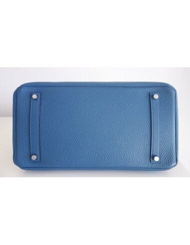 Sac Hermes Birkin 35 bleu de Galice