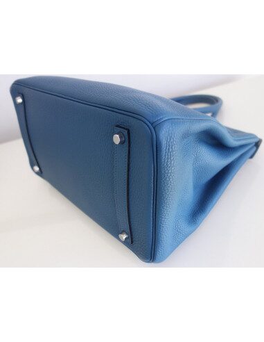 Sac Hermes Birkin 35 bleu de Galice