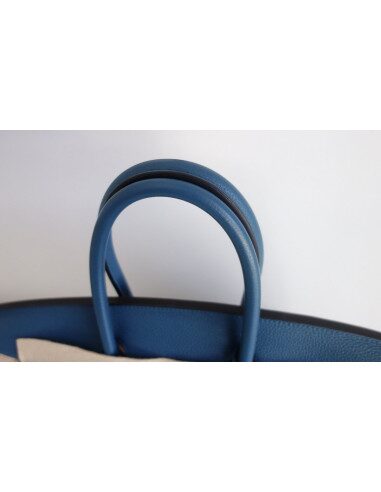 Sac Hermes Birkin 35 bleu de Galice