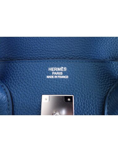 Sac Hermes Birkin 35 bleu de Galice