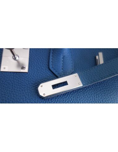 Sac Hermes Birkin 35 bleu de Galice
