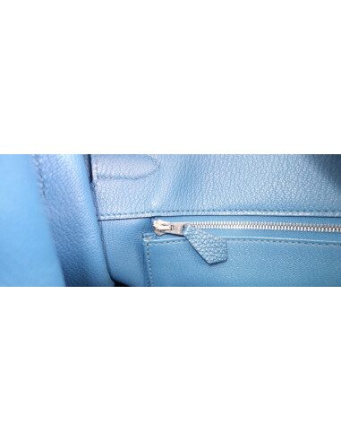 Sac Hermes Birkin 35 bleu de Galice