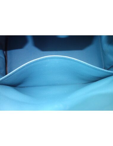 Sac Hermes Birkin 35 bleu de Galice