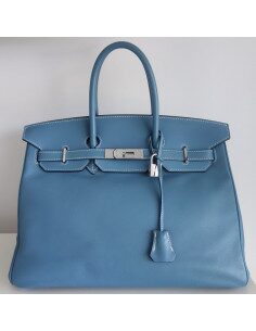 Sac Hermes Birkin 35 Swift bleu