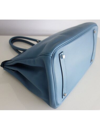 Sac Hermes Birkin 35 Swift bleu