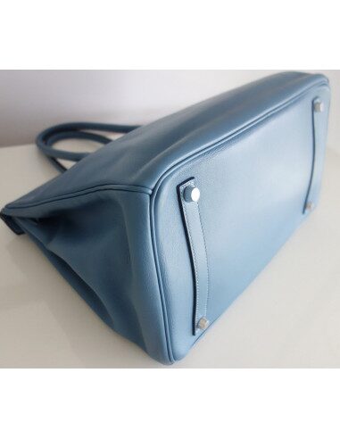 Sac Hermes Birkin 35 Swift bleu