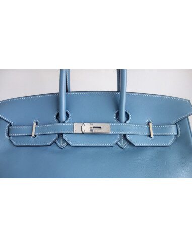 Sac Hermes Birkin 35 Swift bleu