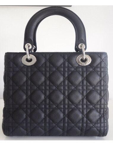 Sac Lady Dior médium veau noir