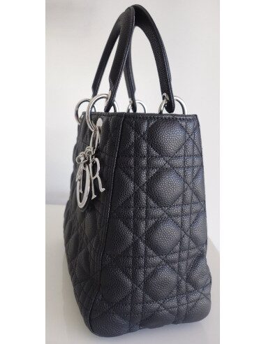Sac Lady Dior médium veau noir