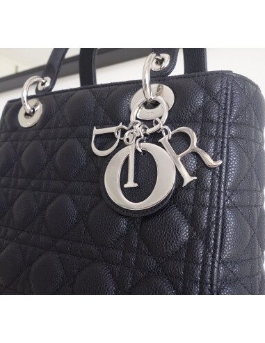 Sac Lady Dior médium veau noir