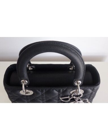 Sac Lady Dior médium veau noir