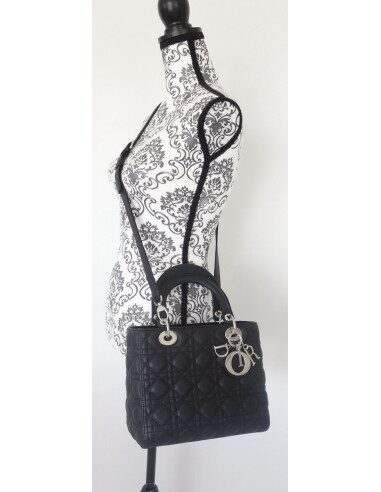 Sac Lady Dior médium veau noir