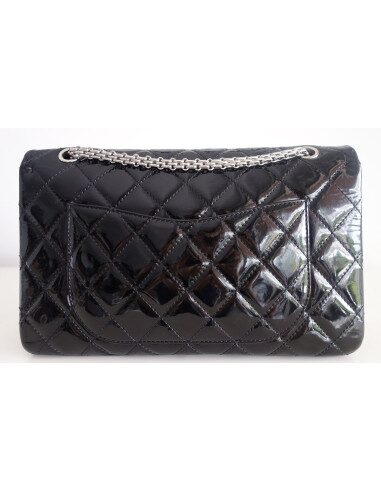 Sac Chanel 2.55 cuir verni noir