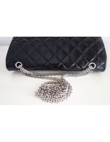 Sac Chanel 2.55 cuir verni noir