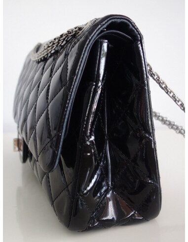 Sac Chanel 2.55 cuir verni noir